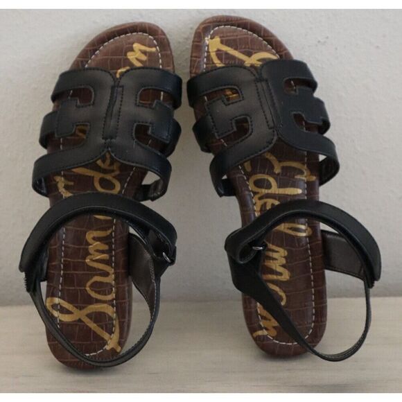 Sam Edelman 5100447675 Women's EUR 36 US 5-5.5M Black Bay Mini Leather Sandals - Picture 2 of 7